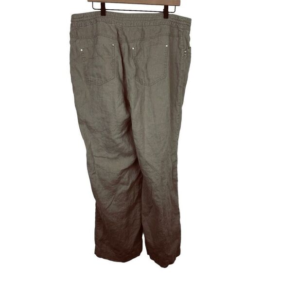 INC International Concepts women’s Pants tan Wide Leg Linen Size 18W coastal bea - Picture 2 of 11